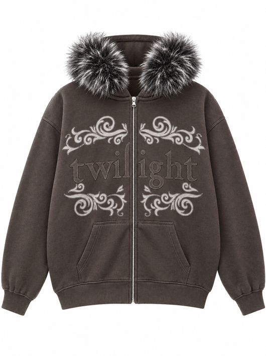 Twilight Fur Zip Hoodie