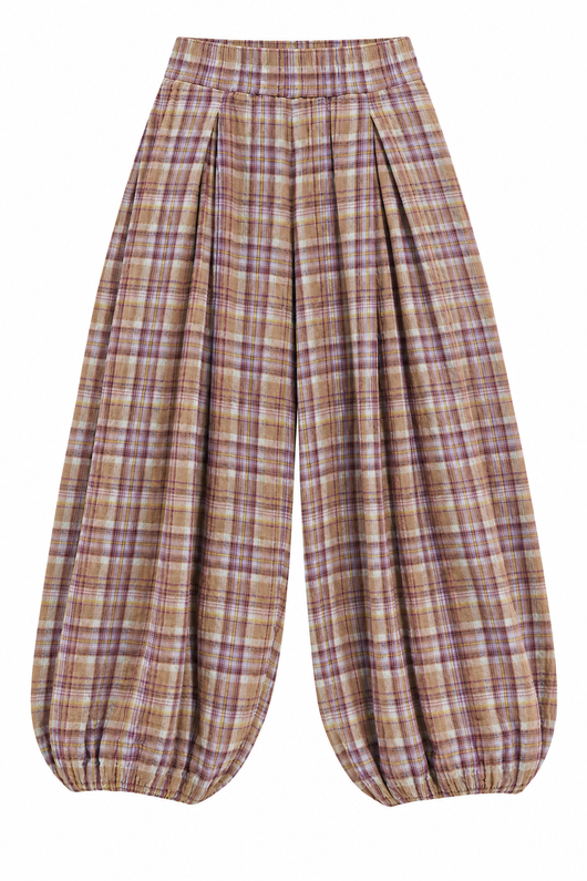 Plaid Balloon Pants